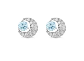 LIGHTBOX Lab-Grown Blue Diamond 1ct twt Blue Moon Earrings