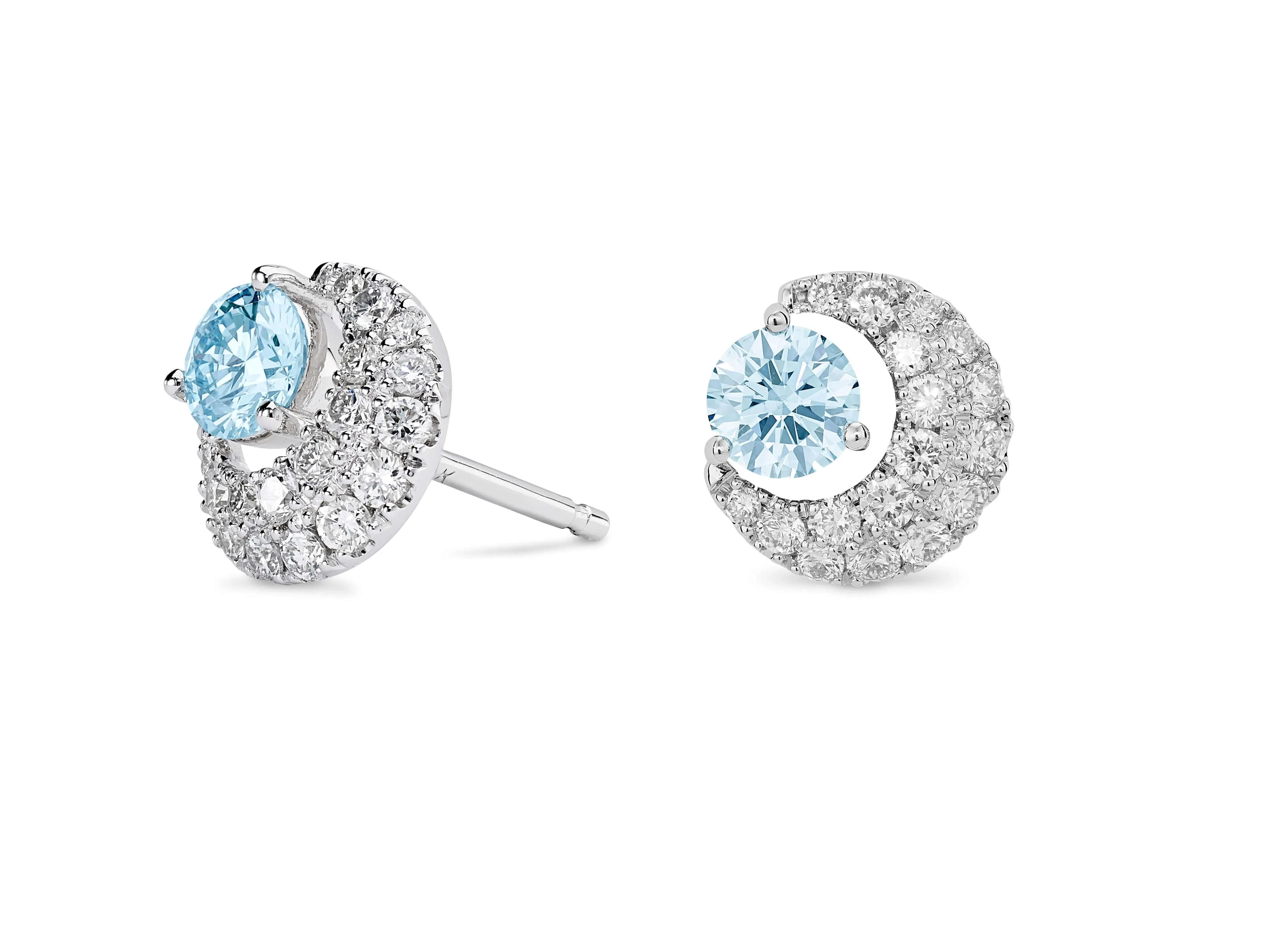 LIGHTBOX Lab-Grown Blue Diamond 1ct twt Blue Moon Earrings