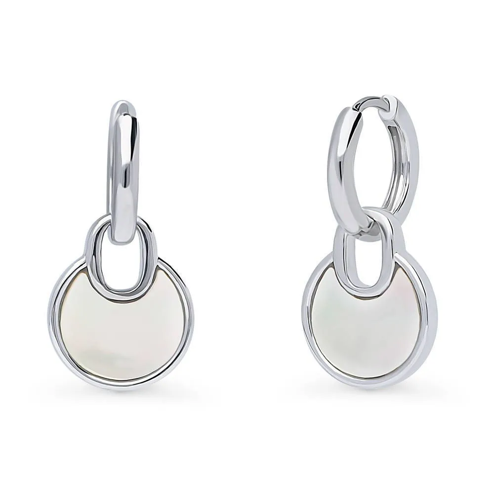 Lock Mother Of Pearl Earrings in Sterling Silver