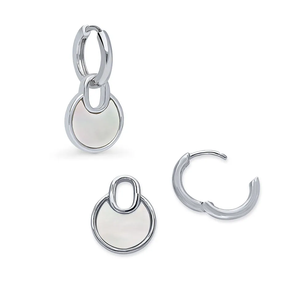 Lock Mother Of Pearl Earrings in Sterling Silver