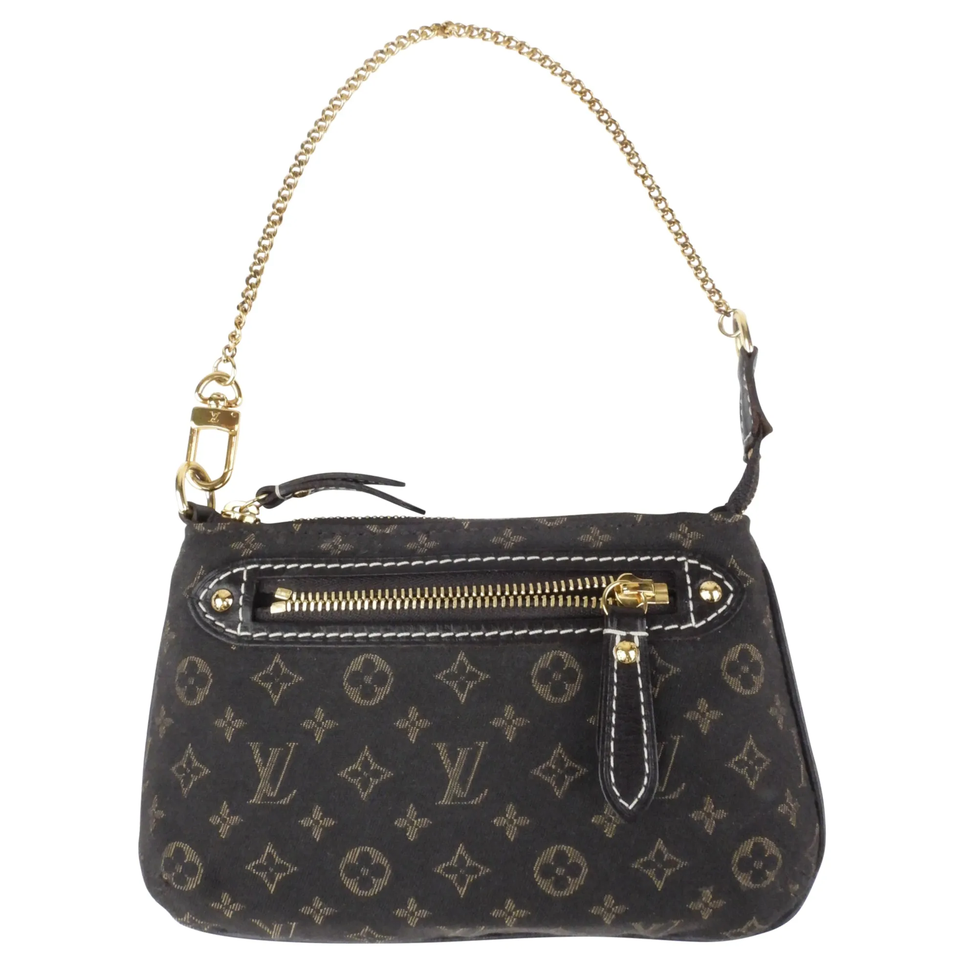 Louis Vuitton Brown Fusain Monogram Idylle Canvas Mini Pochette with Chain