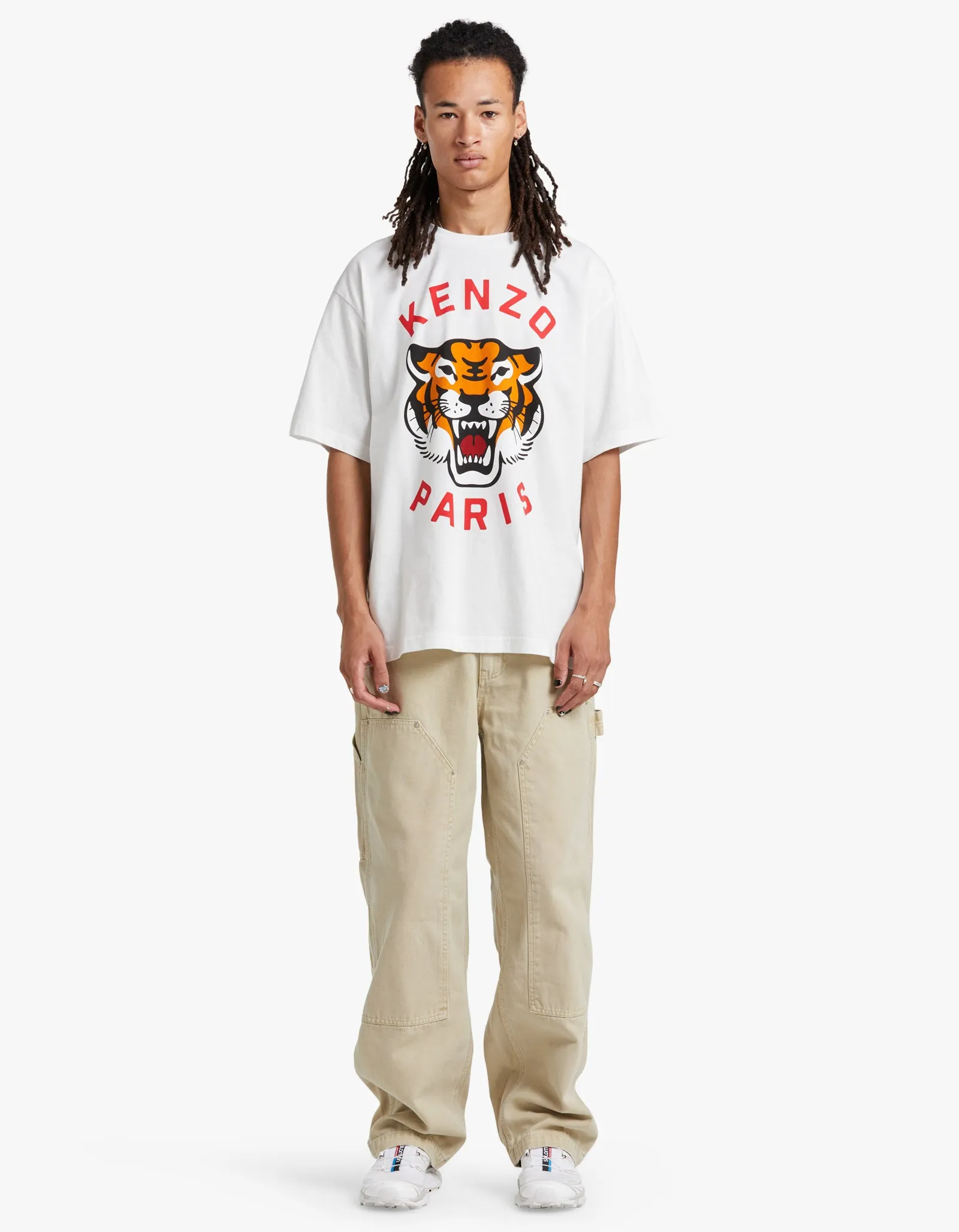 Lucky Tiger Oversize T Shirt - 02 Off White