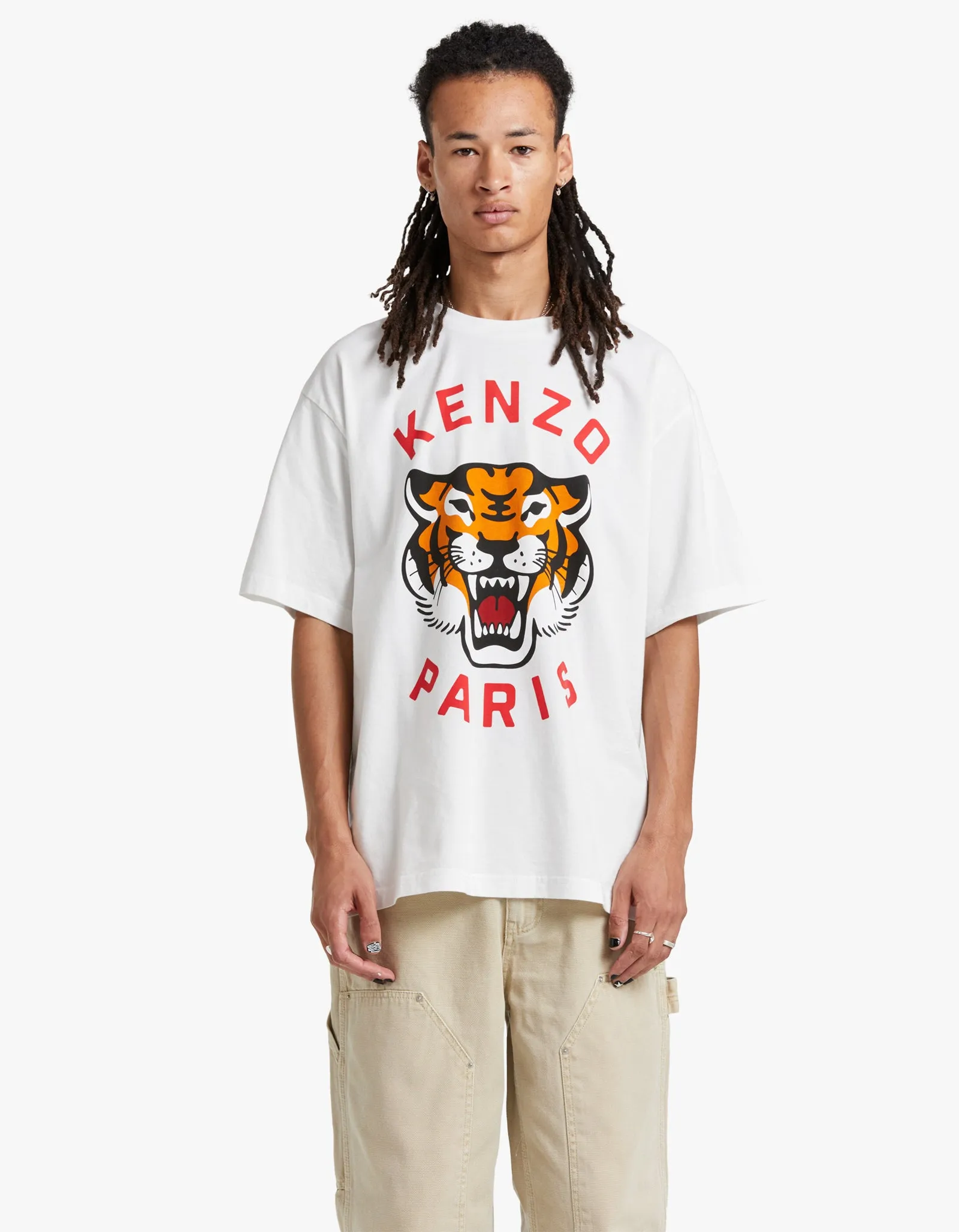 Lucky Tiger Oversize T Shirt - 02 Off White