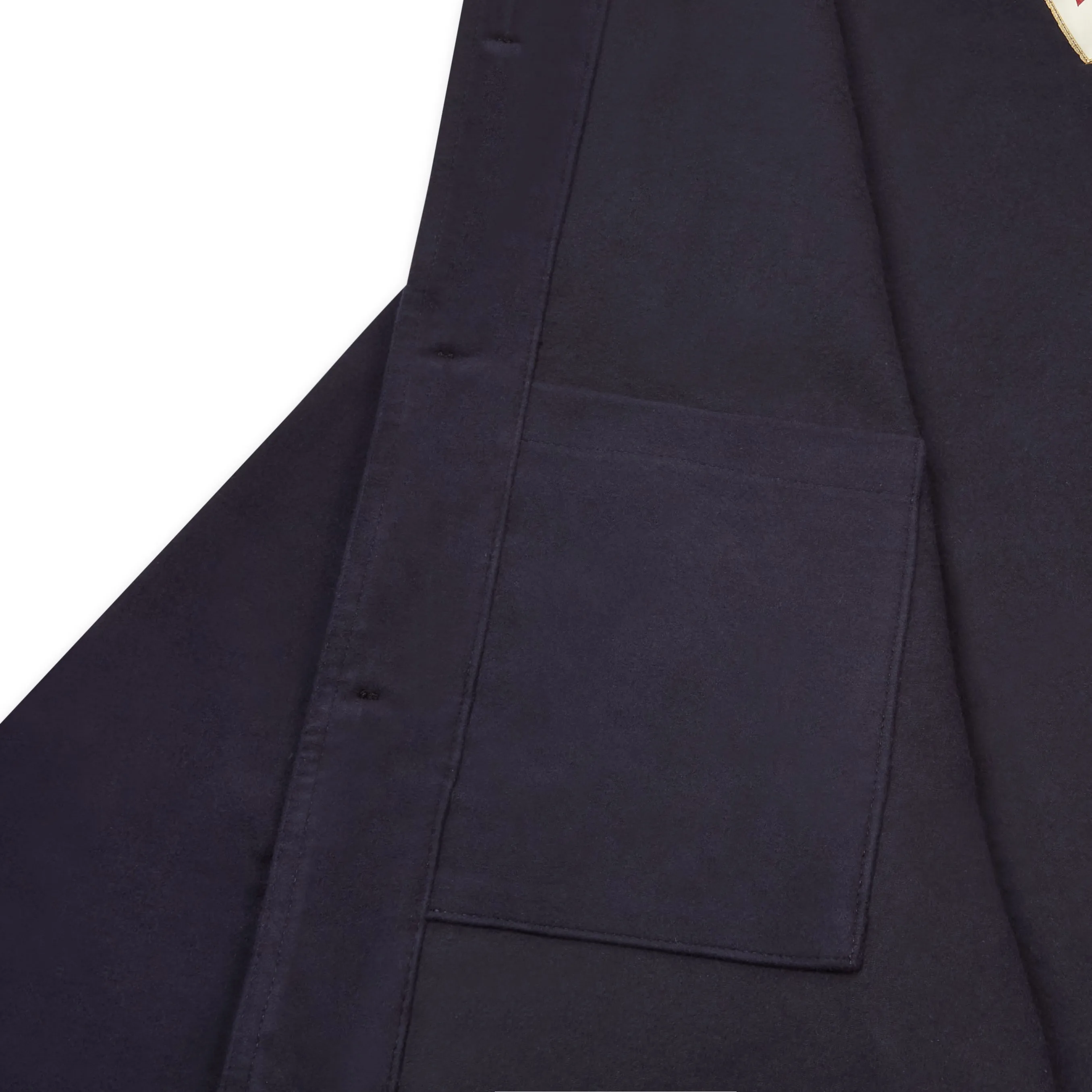 Luxury Heavyweight Moleskin Workwear Jacket - Navy