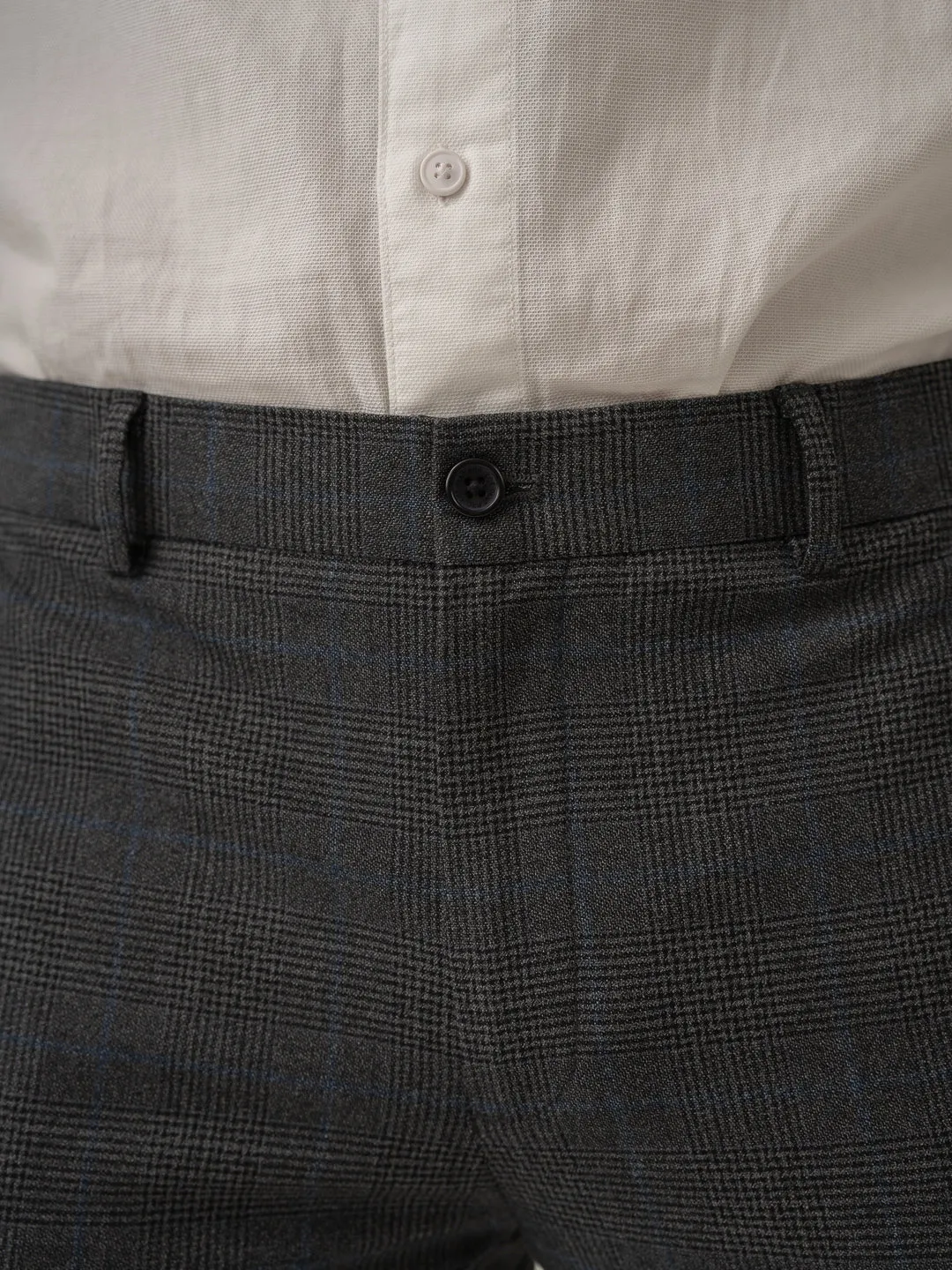 Magnetic Grey Checks Formal Pants