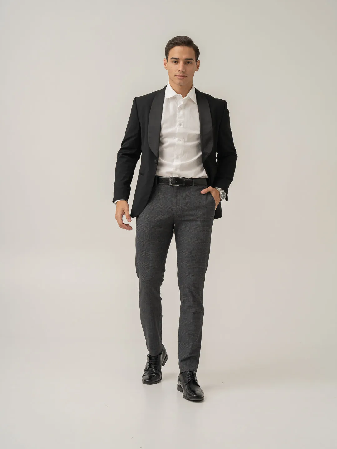 Magnetic Grey Checks Formal Pants