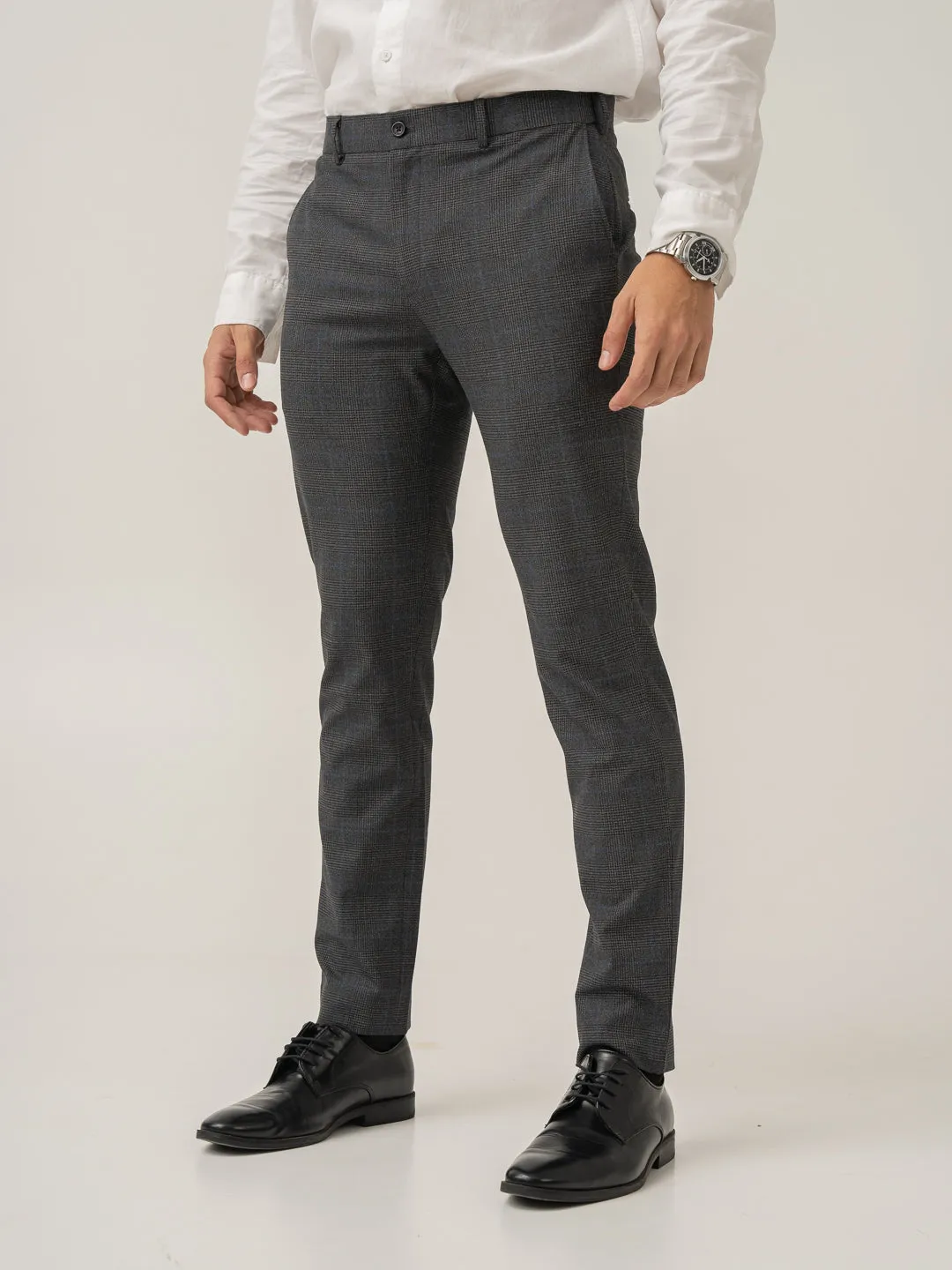 Magnetic Grey Checks Formal Pants