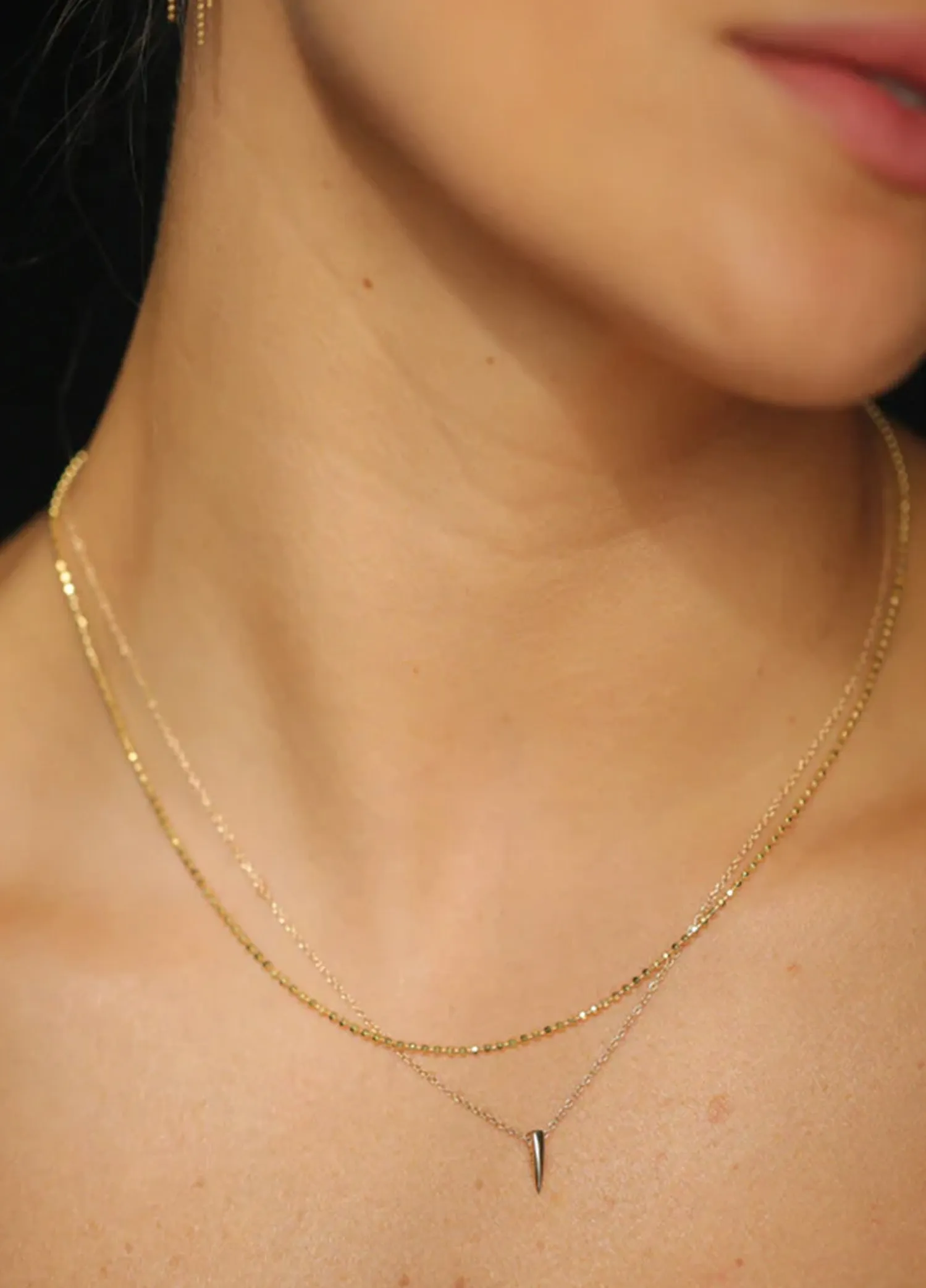 Mara Mini Horn Necklace 14k gold