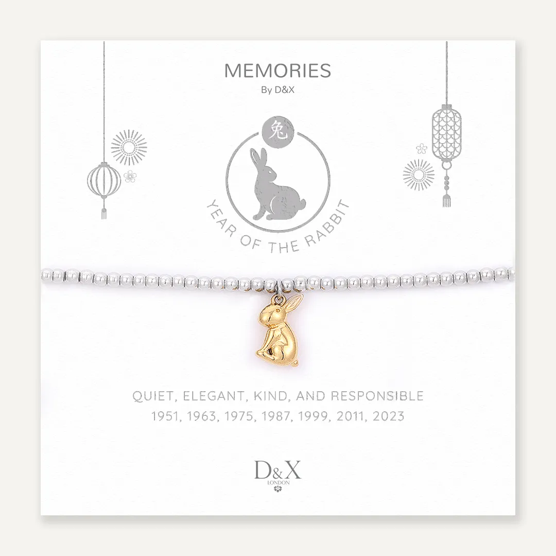 Memories: "YEAR OF THE RABBIT" | Rabbit Bracelet | White Gold & 18K Gold-Plated