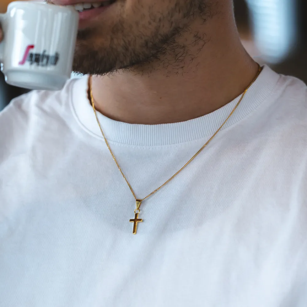 Mini Cross Pendant - 18K Gold