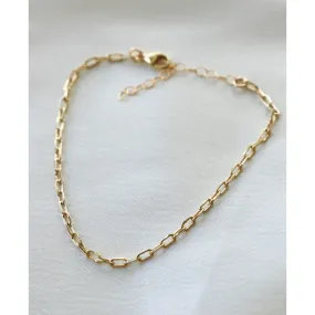 Mini Paperclip Bracelet Gold