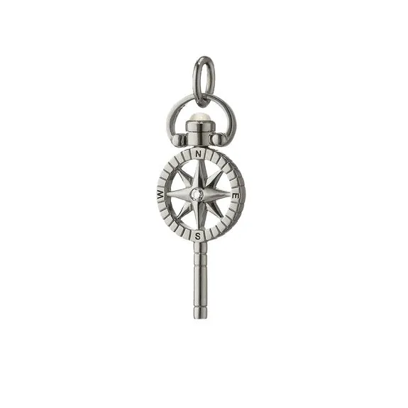 MINI "ADVENTURE" COMPASS KEY WITH SAPPHIRE