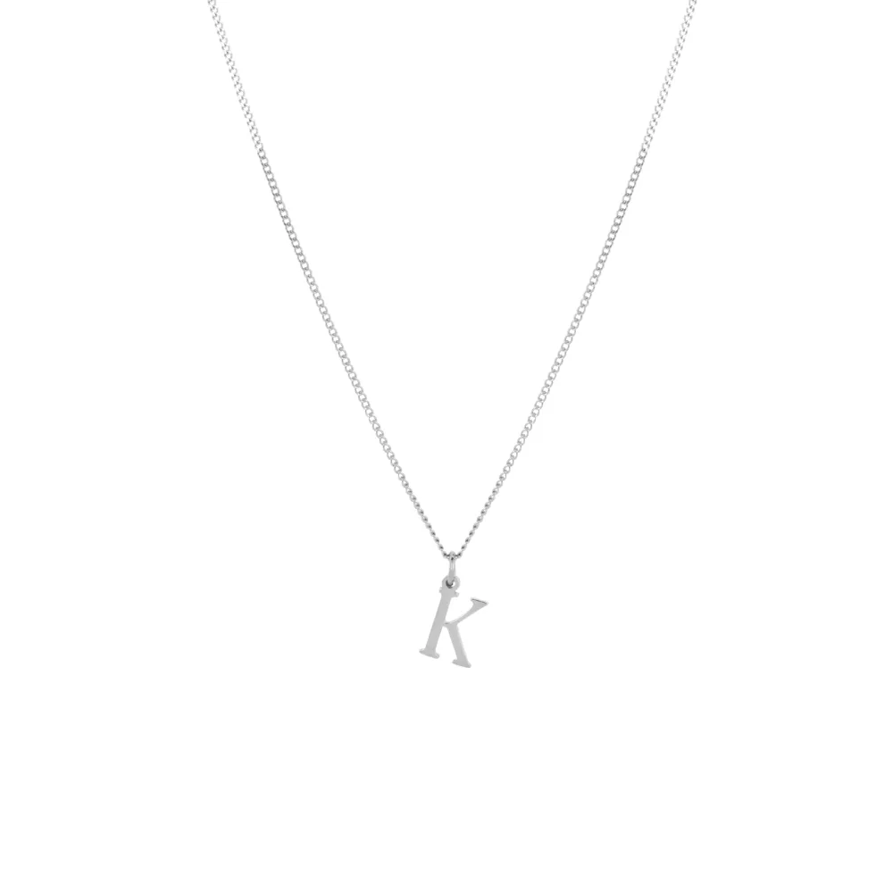 Mini Silver Initial Necklace