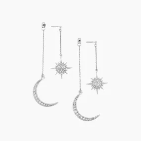 Moon And Star Dangle Earrings