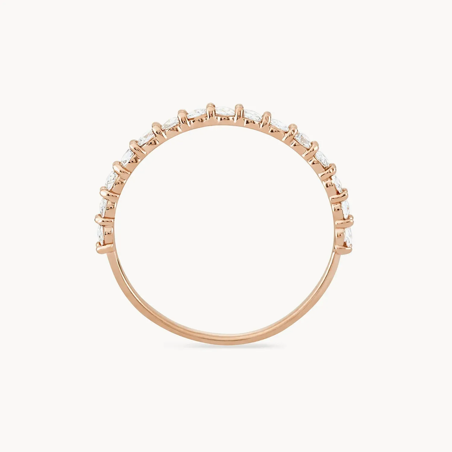 Moonglade ring - 14k rose gold, white diamonds