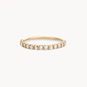 Moonglade ring - 14k yellow gold, white diamonds