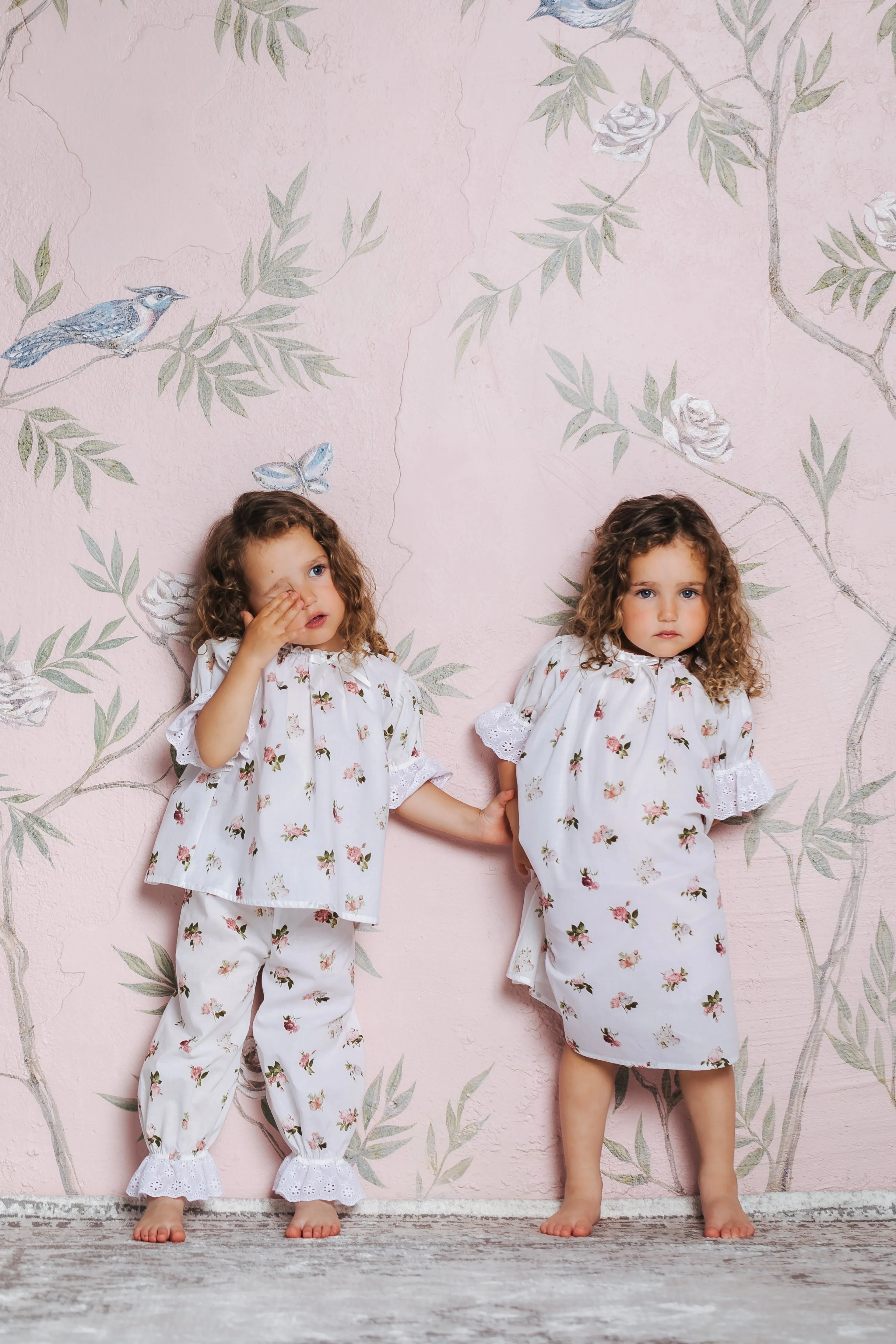 NATHALIE - CHILDREN'S PYJAMA SET PINK ROSES