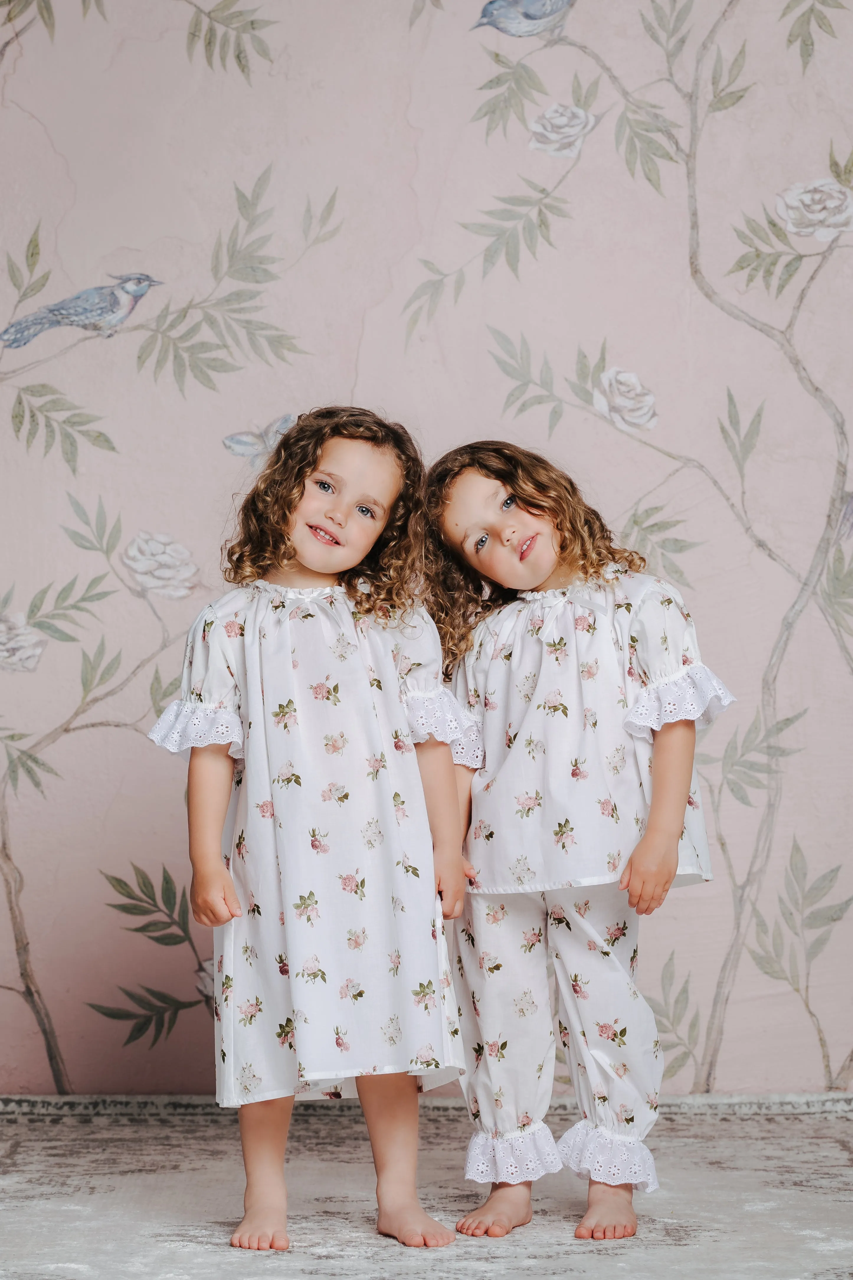 NATHALIE - CHILDREN'S PYJAMA SET PINK ROSES