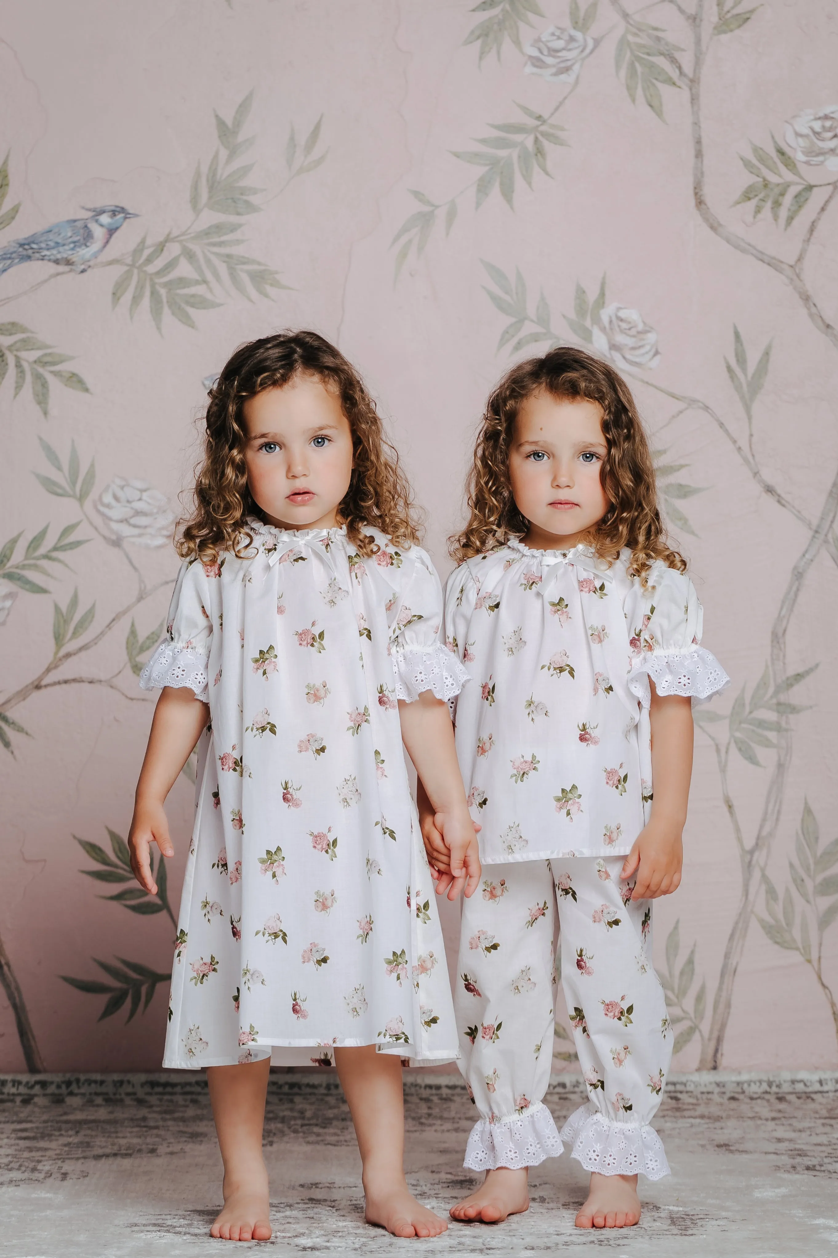 NATHALIE - CHILDREN'S PYJAMA SET PINK ROSES