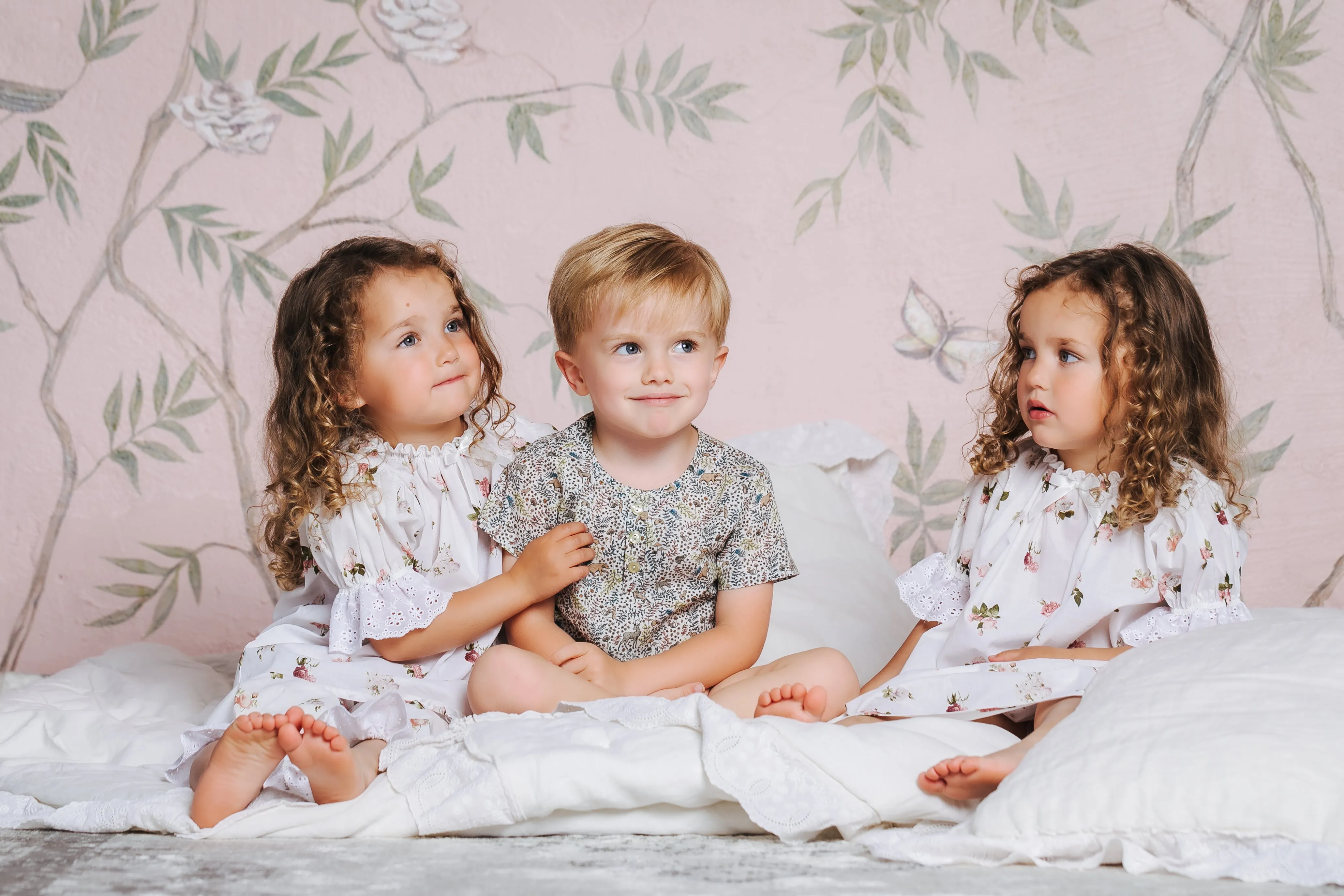 NATHALIE - CHILDREN'S PYJAMA SET PINK ROSES