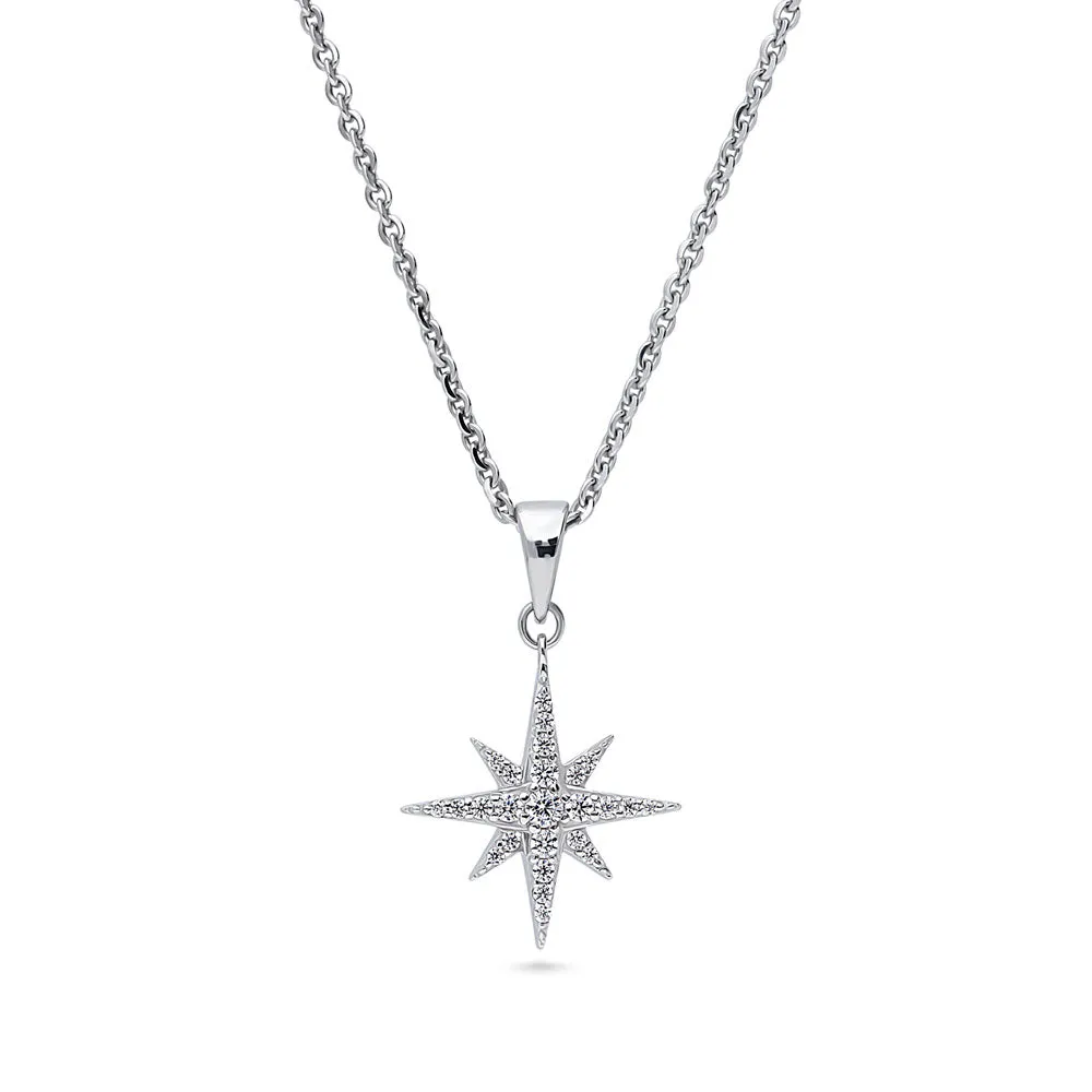 North Star CZ Necklace in Sterling Silver