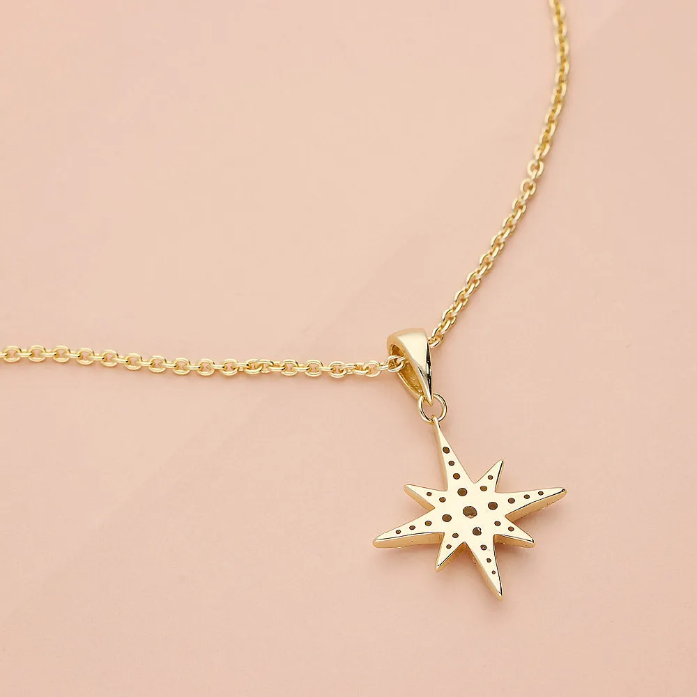 North Star CZ Necklace in Sterling Silver