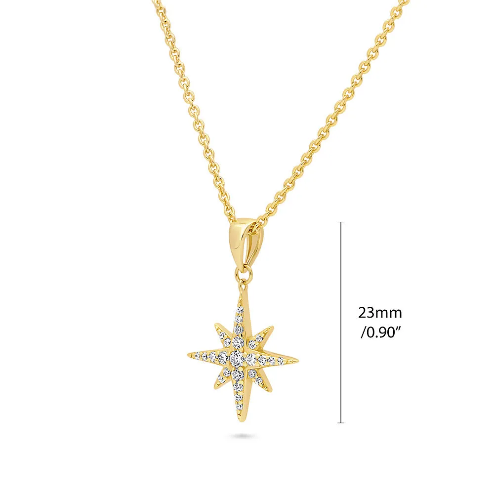 North Star CZ Necklace in Sterling Silver