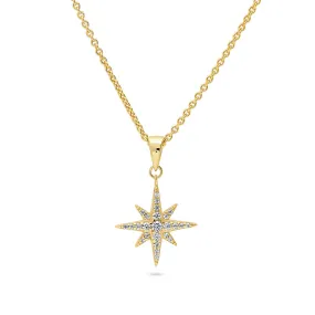 North Star CZ Necklace in Sterling Silver