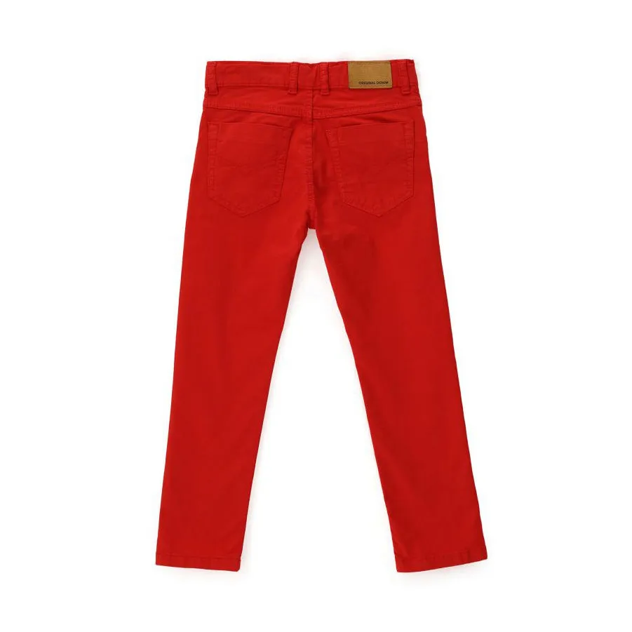 OM - Kids 'Red' Stretchable Cotton Pant OM771