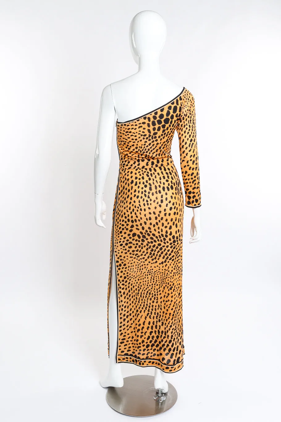 One Shoulder Cheetah Print Dress & Sash