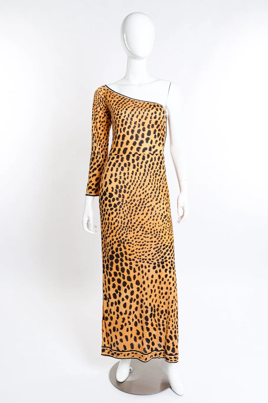 One Shoulder Cheetah Print Dress & Sash