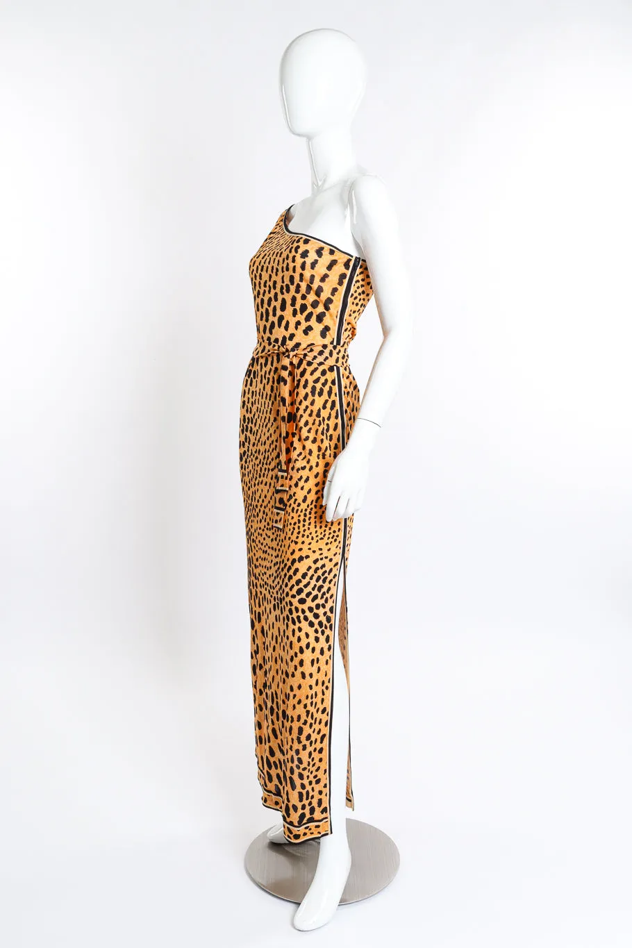 One Shoulder Cheetah Print Dress & Sash