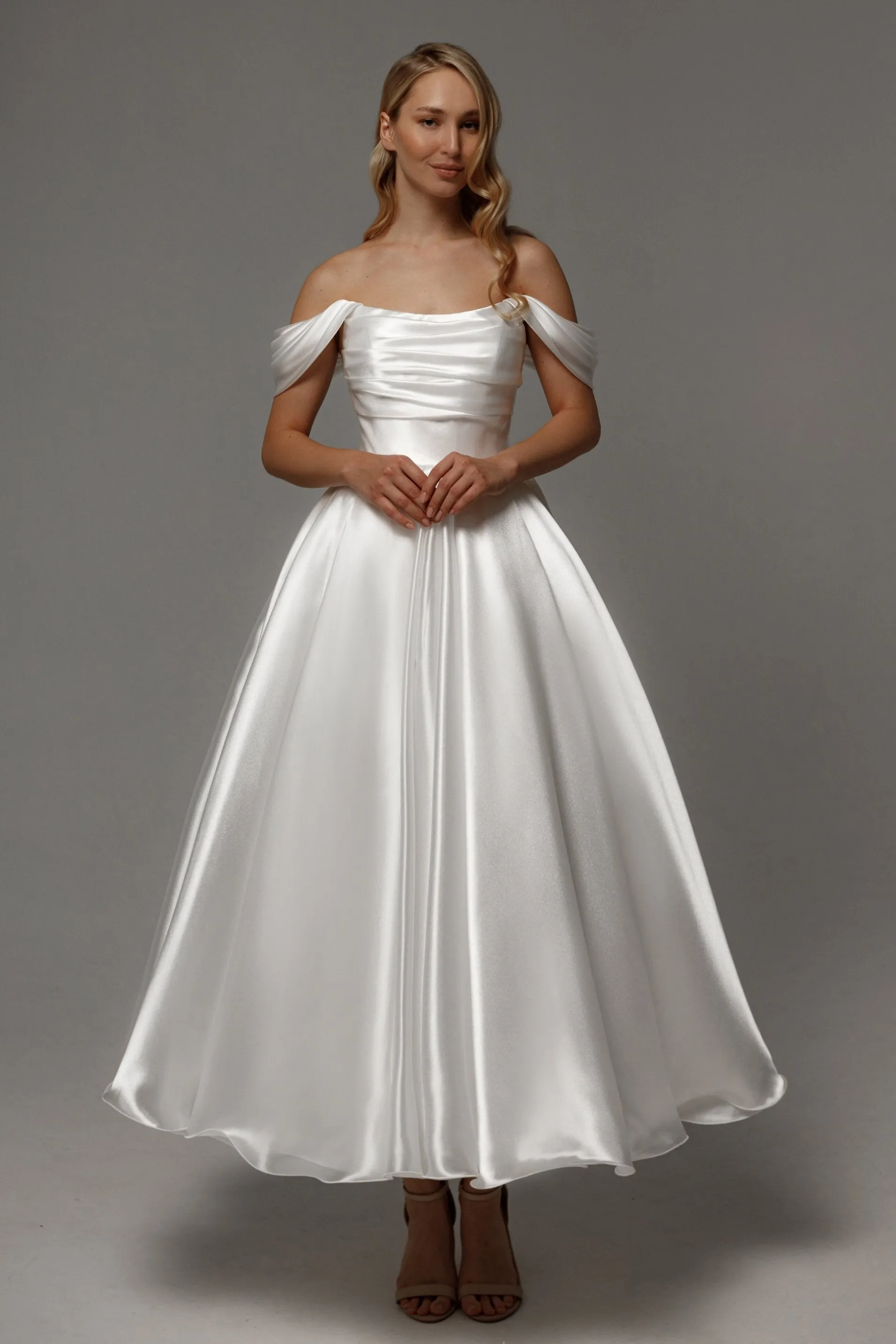 Organza Tea Length Wedding Dress Alraune