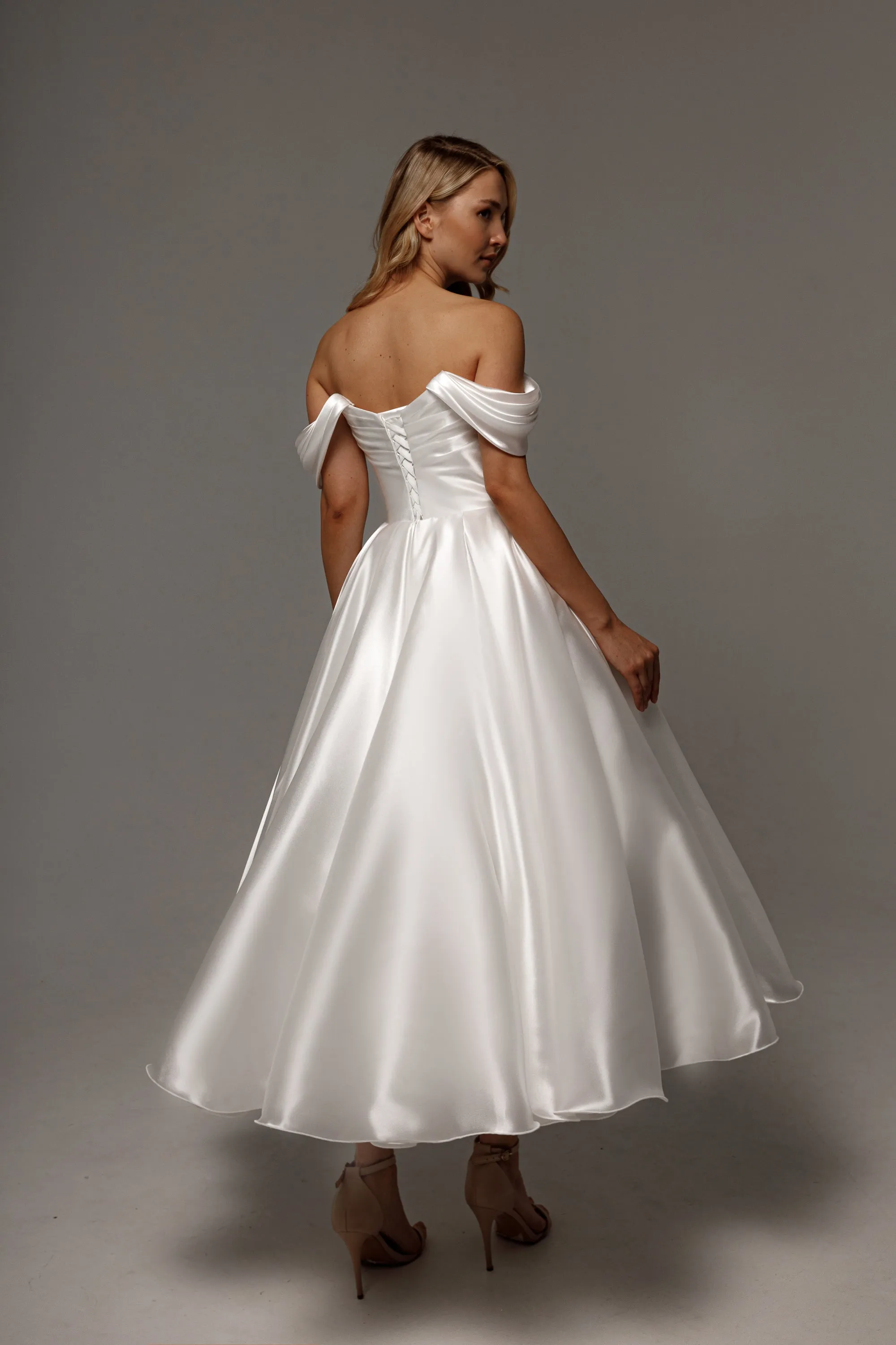 Organza Tea Length Wedding Dress Alraune