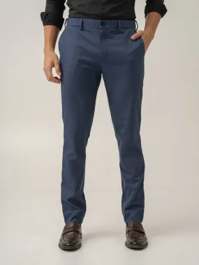 Osaka Navy Textured Formal Pants