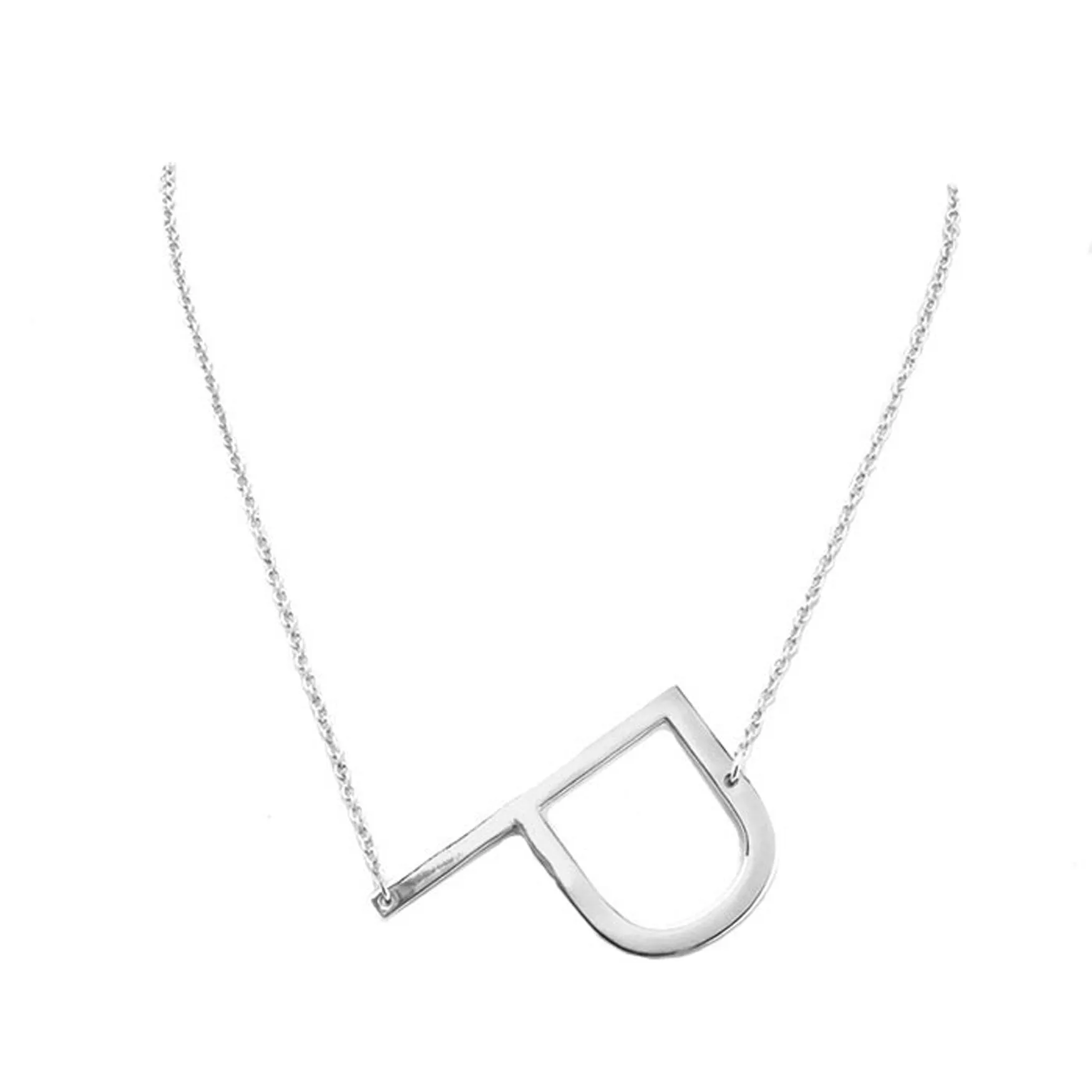 P Monogram Metal Pendant Necklace