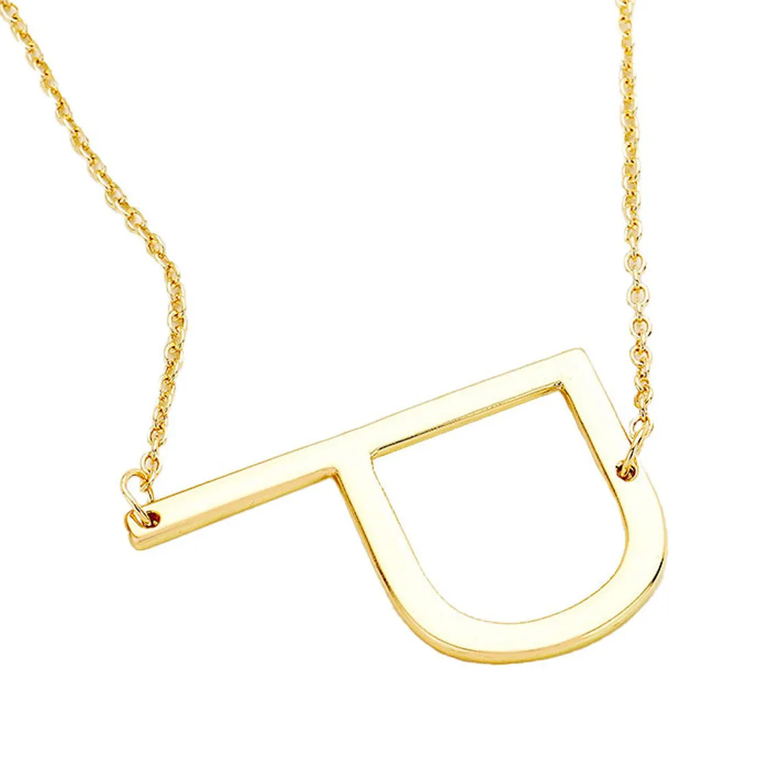 P Monogram Metal Pendant Necklace