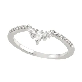 Pear and Round Diamond Tracer Wedding Band