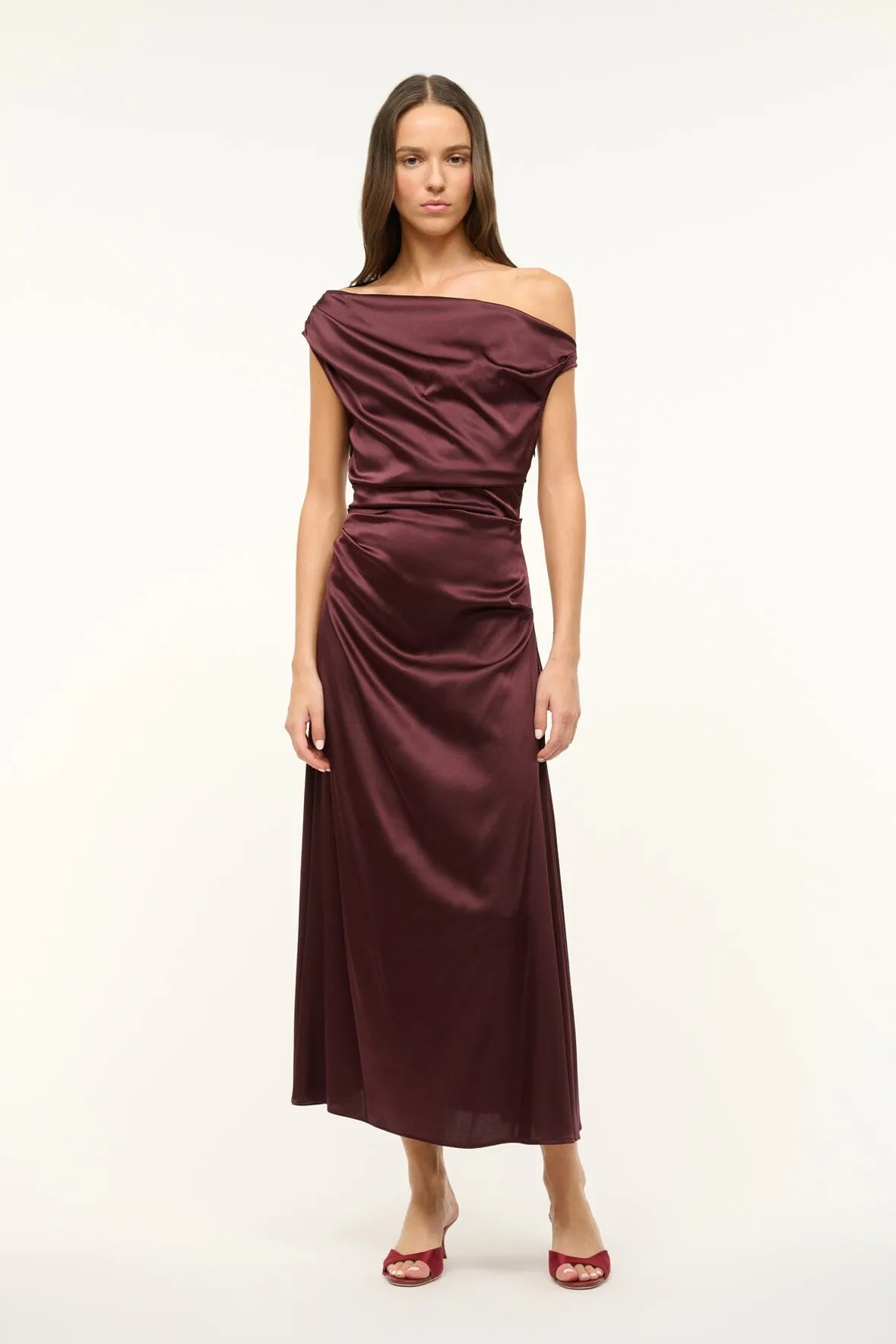 PHARE SILK DRESS | MERLOT