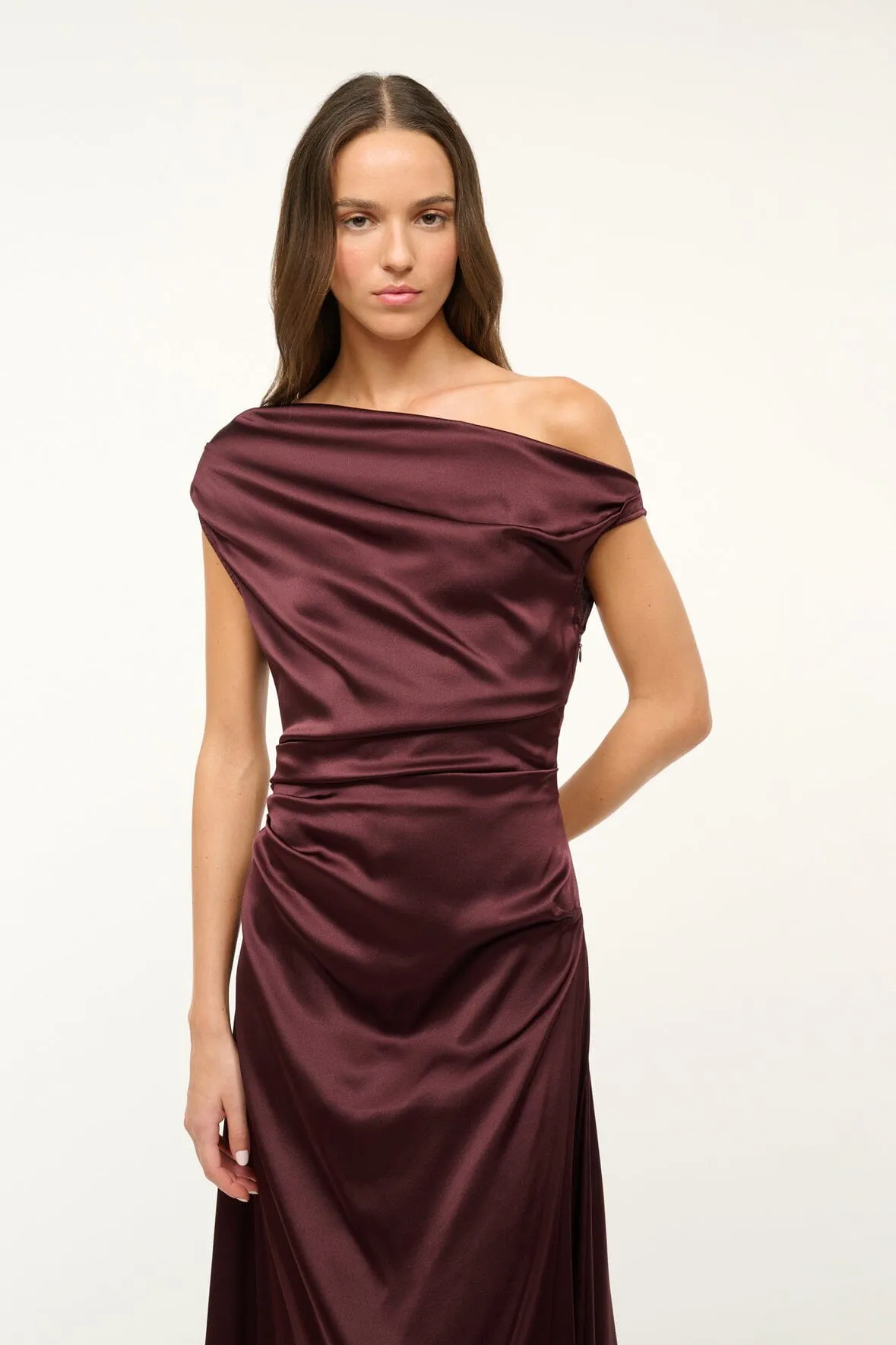 PHARE SILK DRESS | MERLOT