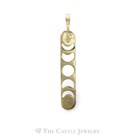 "Moon & Back" Phases of The Moon Pendant with Diamond Accents in 14k