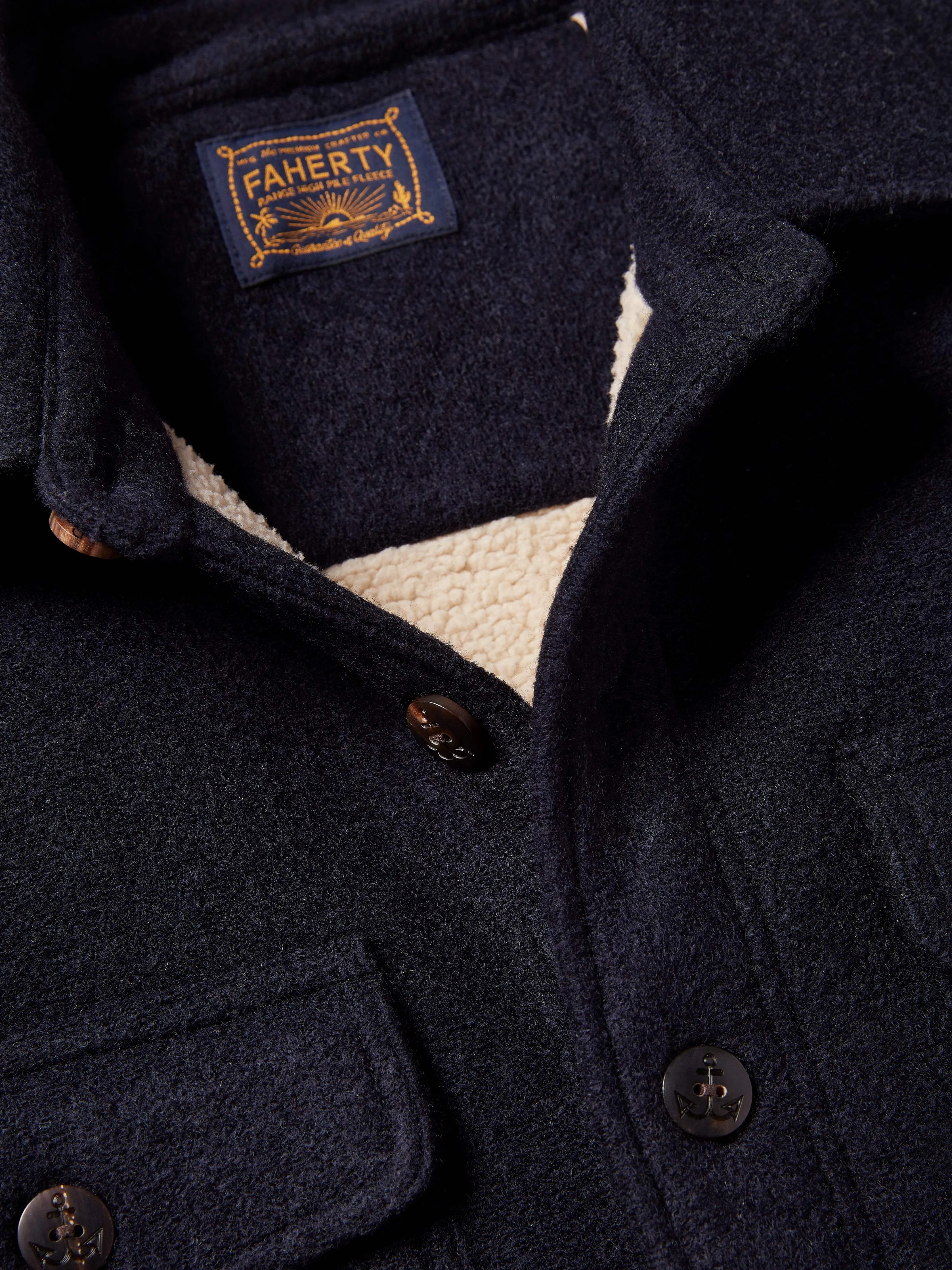 Range High Pile Fleece Lined CPO - Navy Shadow Twill