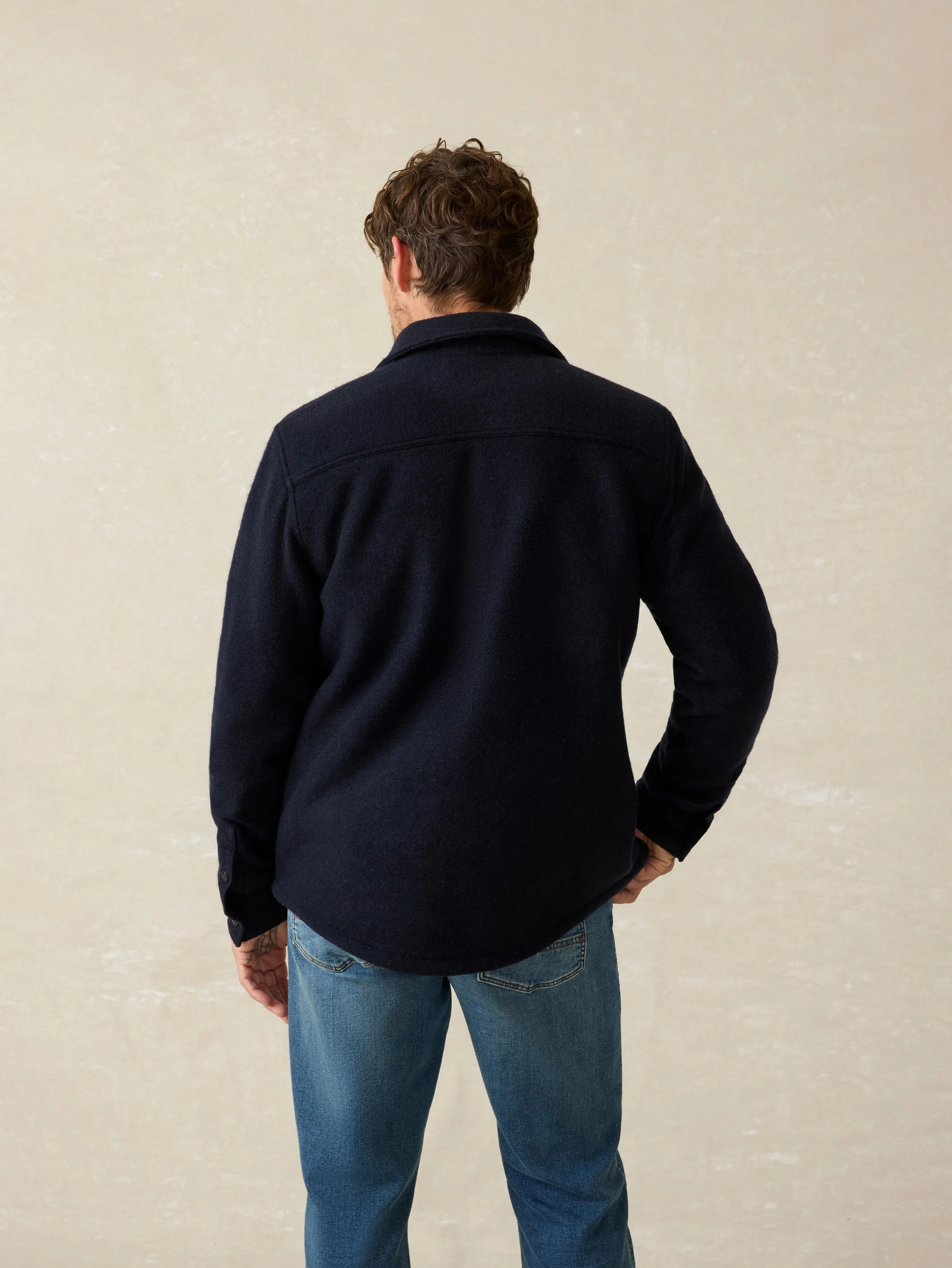 Range High Pile Fleece Lined CPO - Navy Shadow Twill