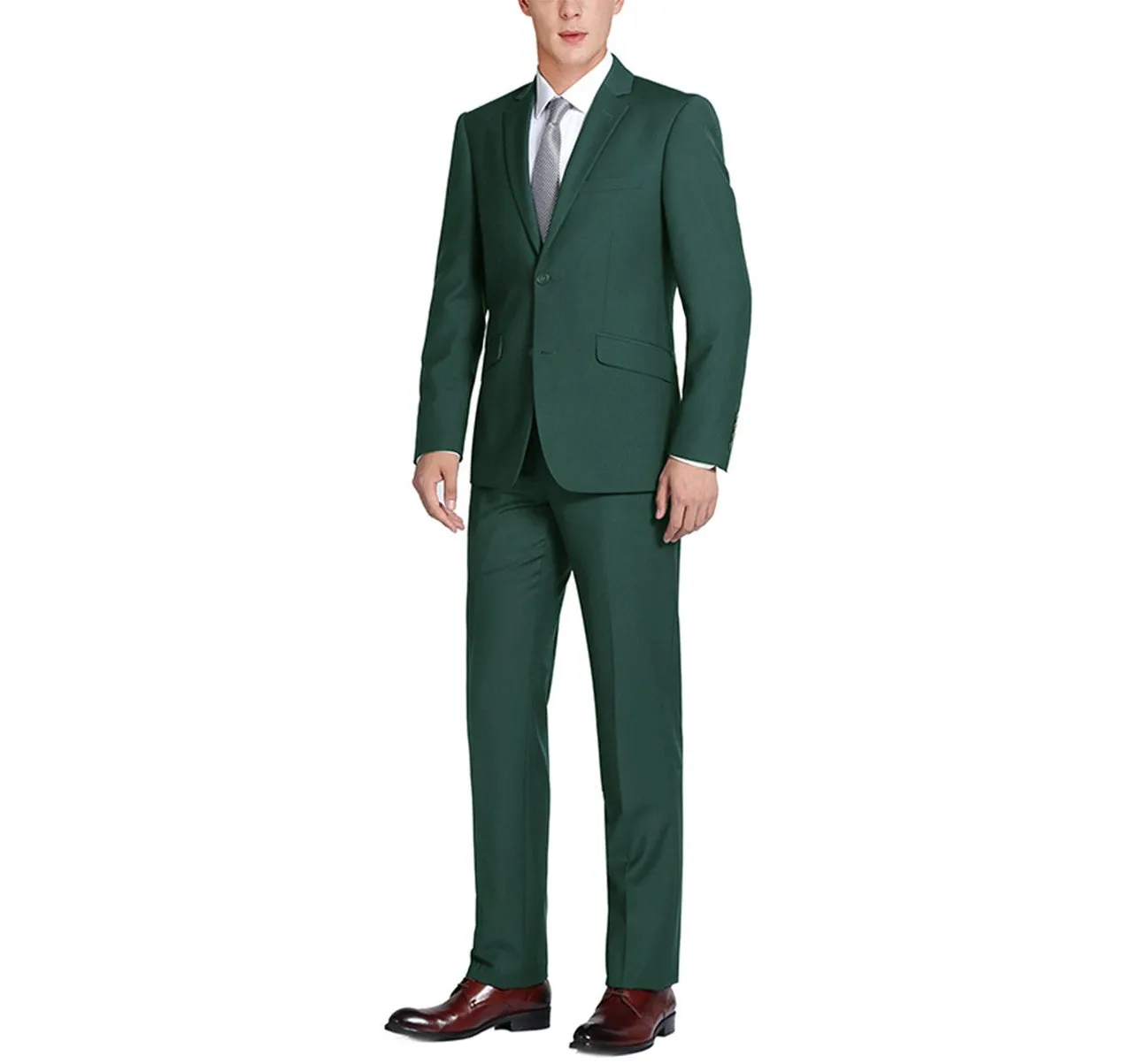 Renoir 201-9 Men's 2-Piece Single Breasted Notch Lapel Slim Fit Suit