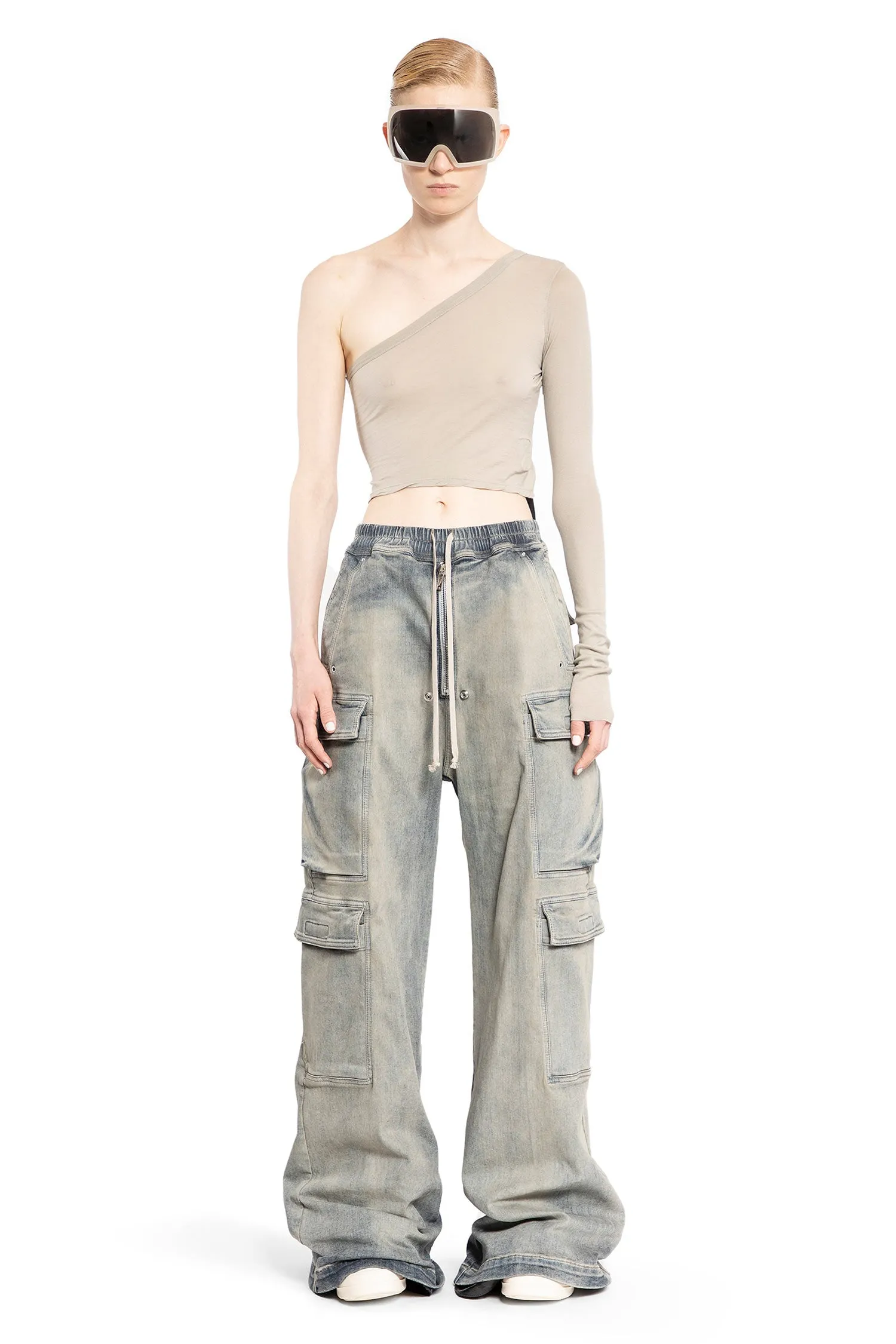 RICK OWENS DRKSHDW WOMAN BLUE TROUSERS