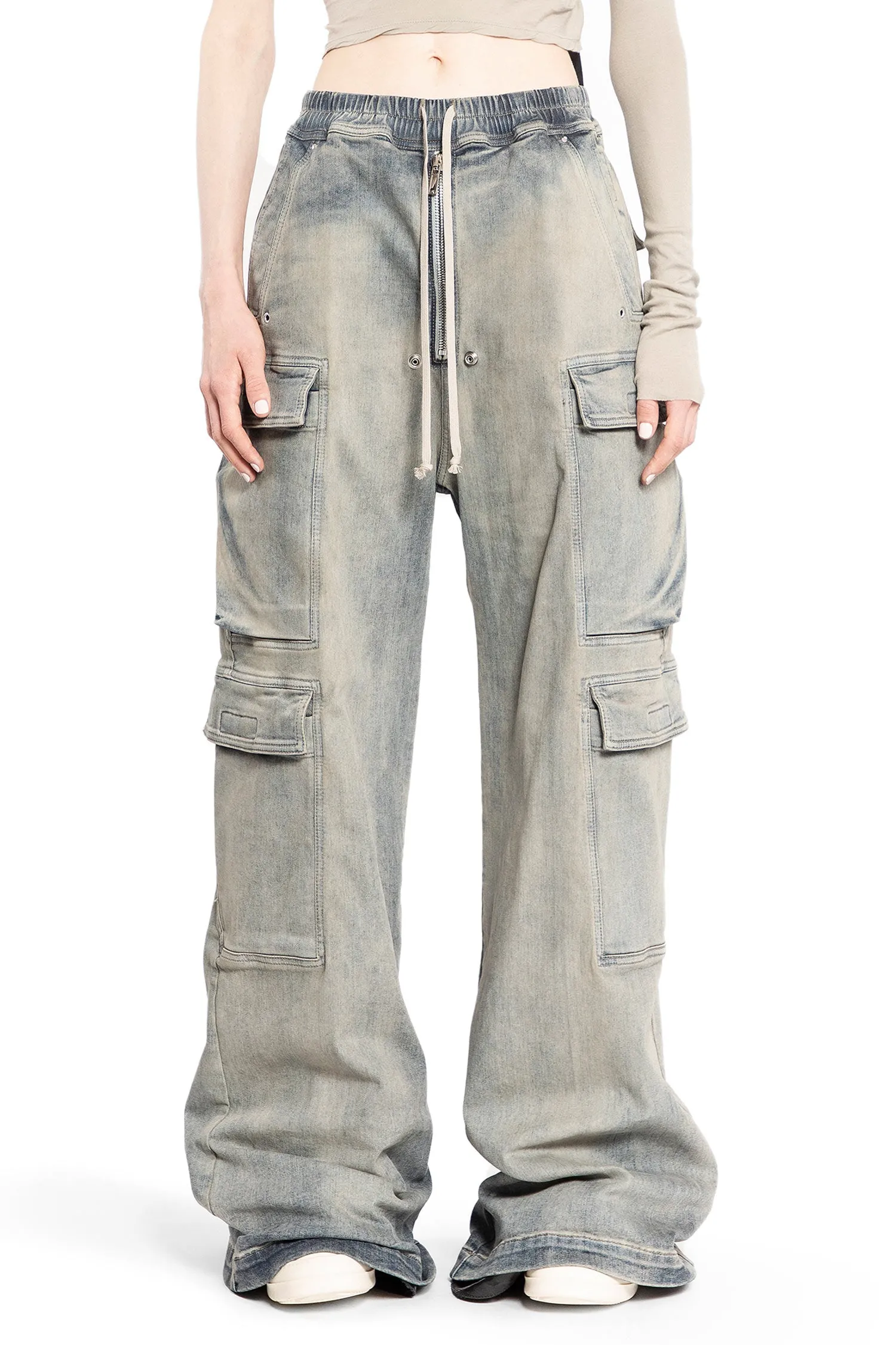 RICK OWENS DRKSHDW WOMAN BLUE TROUSERS