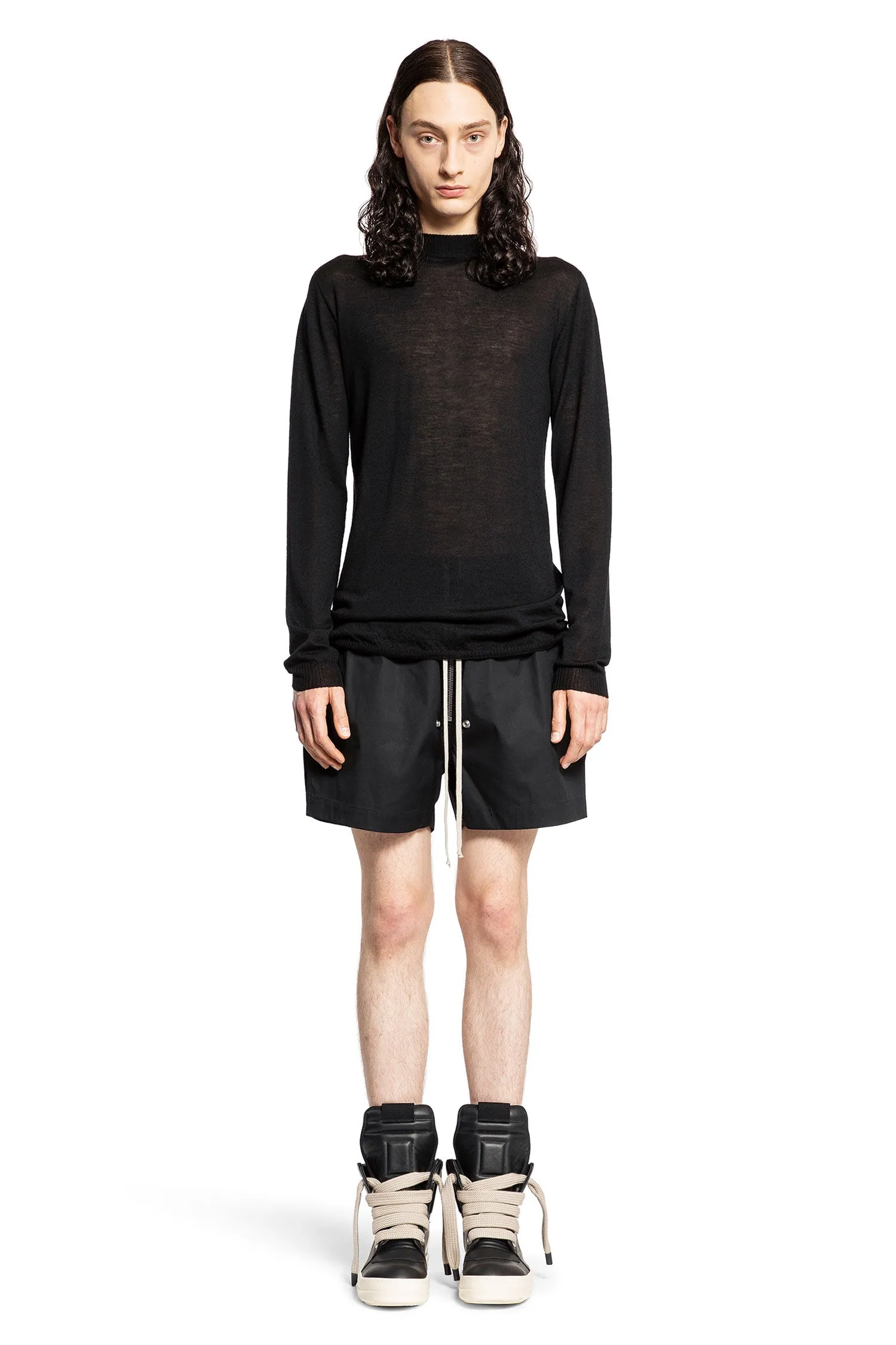 RICK OWENS MAN BLACK SHORTS & SKIRTS