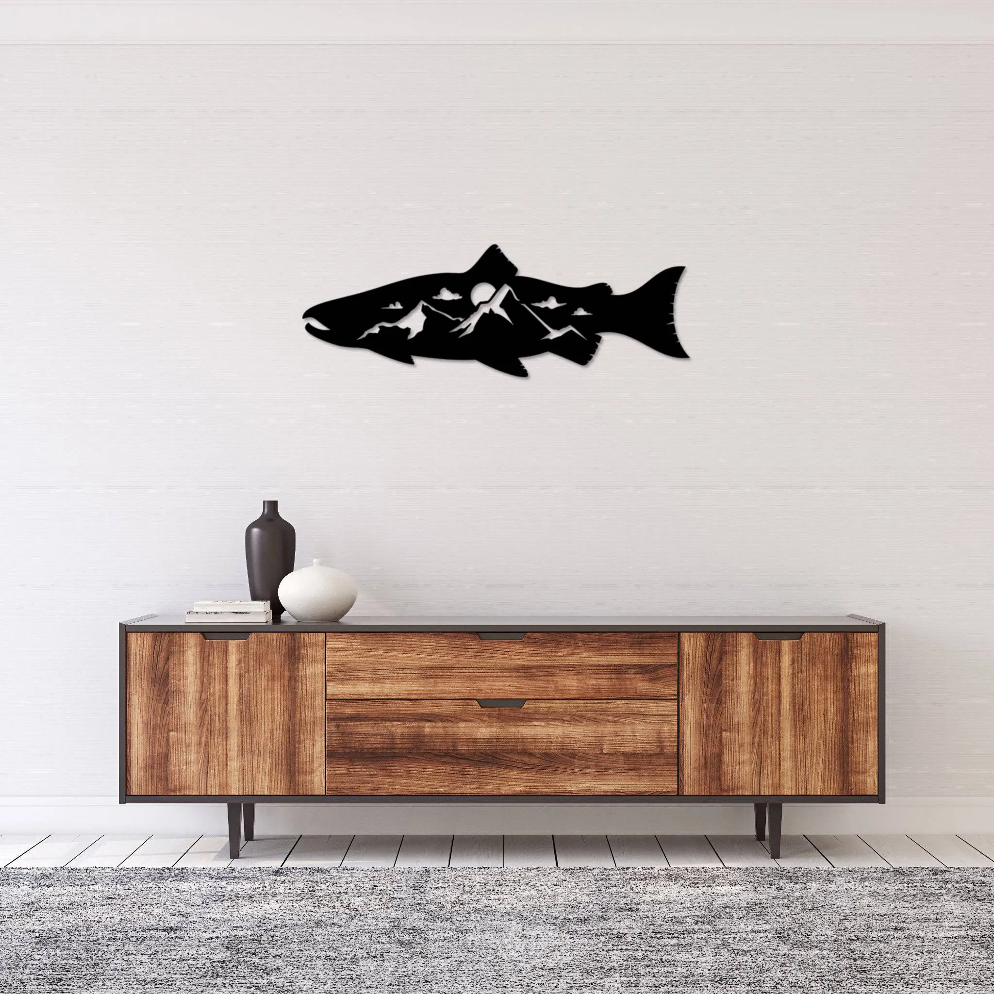 Salmon Fish Design Alternative - Metal Wall Art