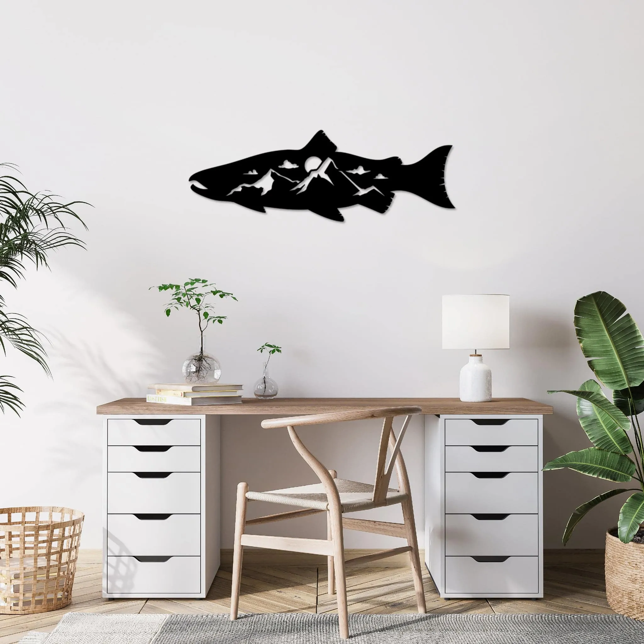 Salmon Fish Design Alternative - Metal Wall Art