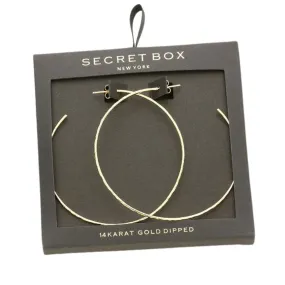 Secret Box 14K Gold Dipped Metal Hoop Earrings